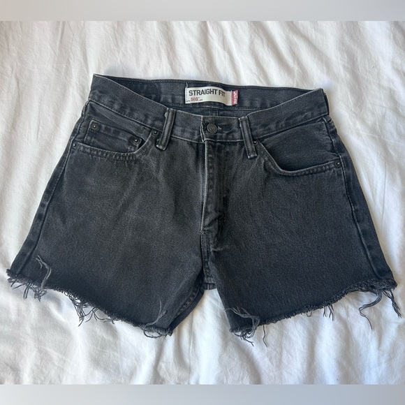 Levi's Women's Black Denim Shorts 505 - Picture 4 of 7